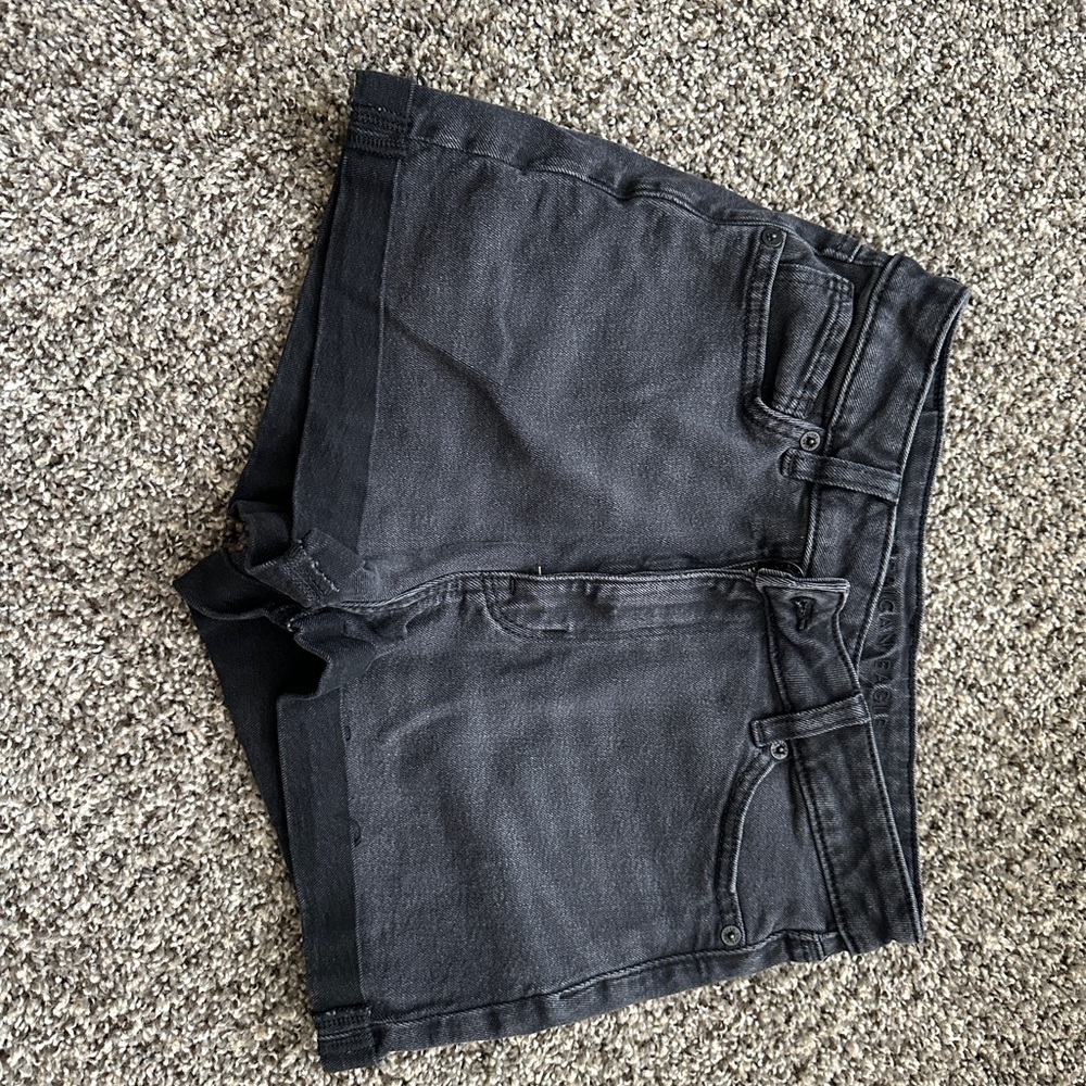 American Eagle Women’s Highest Rise Mom Shorts Black Denim Sz 2